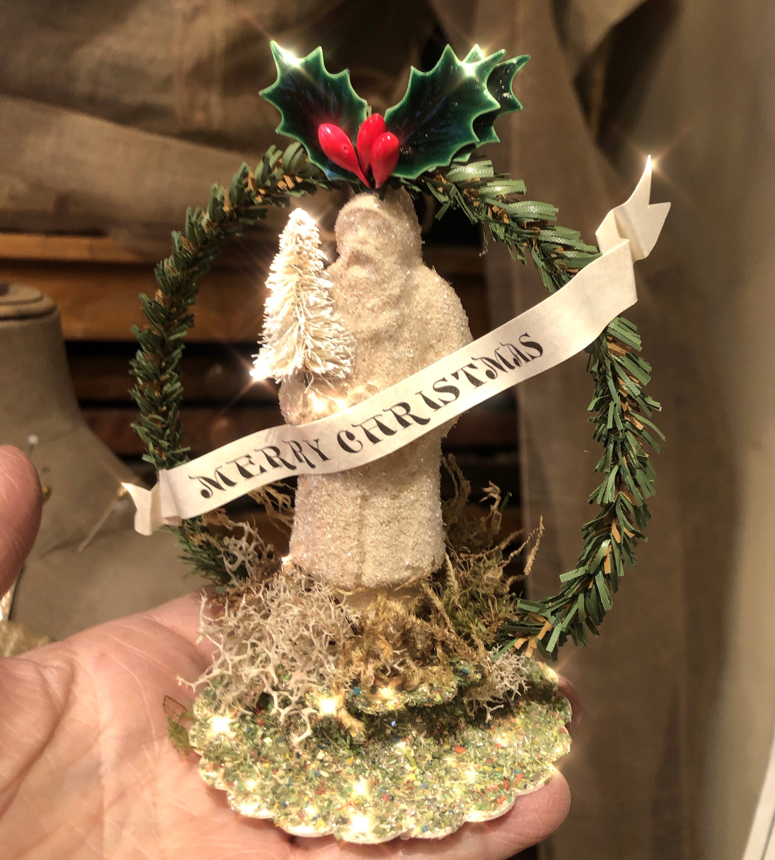 Hand Cast Santa with Tiny Tree Ornament – Wendy Addison Studio